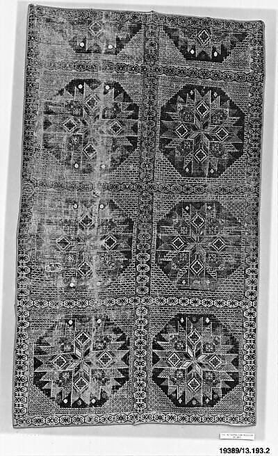 Carpet, Wool (warp, weft and pile); single-warp (Spanish) knotted pile