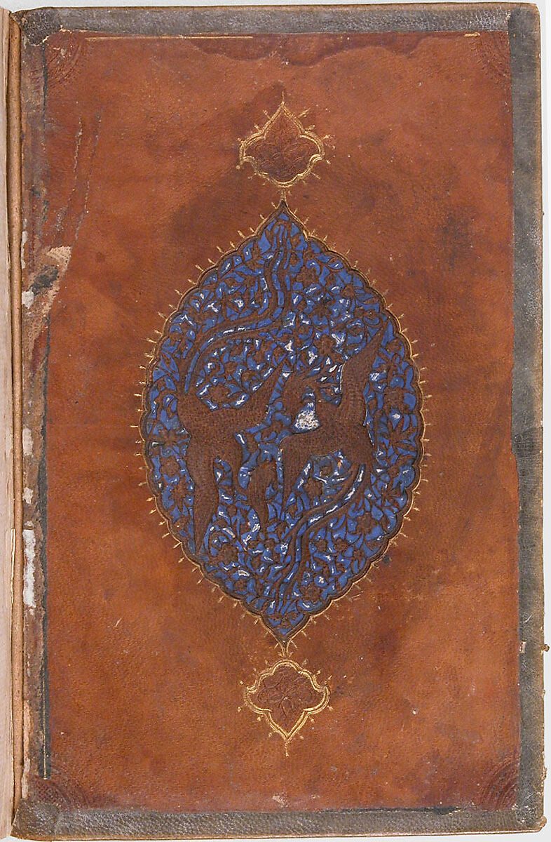 Khamsa (Quintet) of Nizami of Ganja, Nizami (present-day Azerbaijan, Ganja 1141–1209 Ganja), Paper, leather