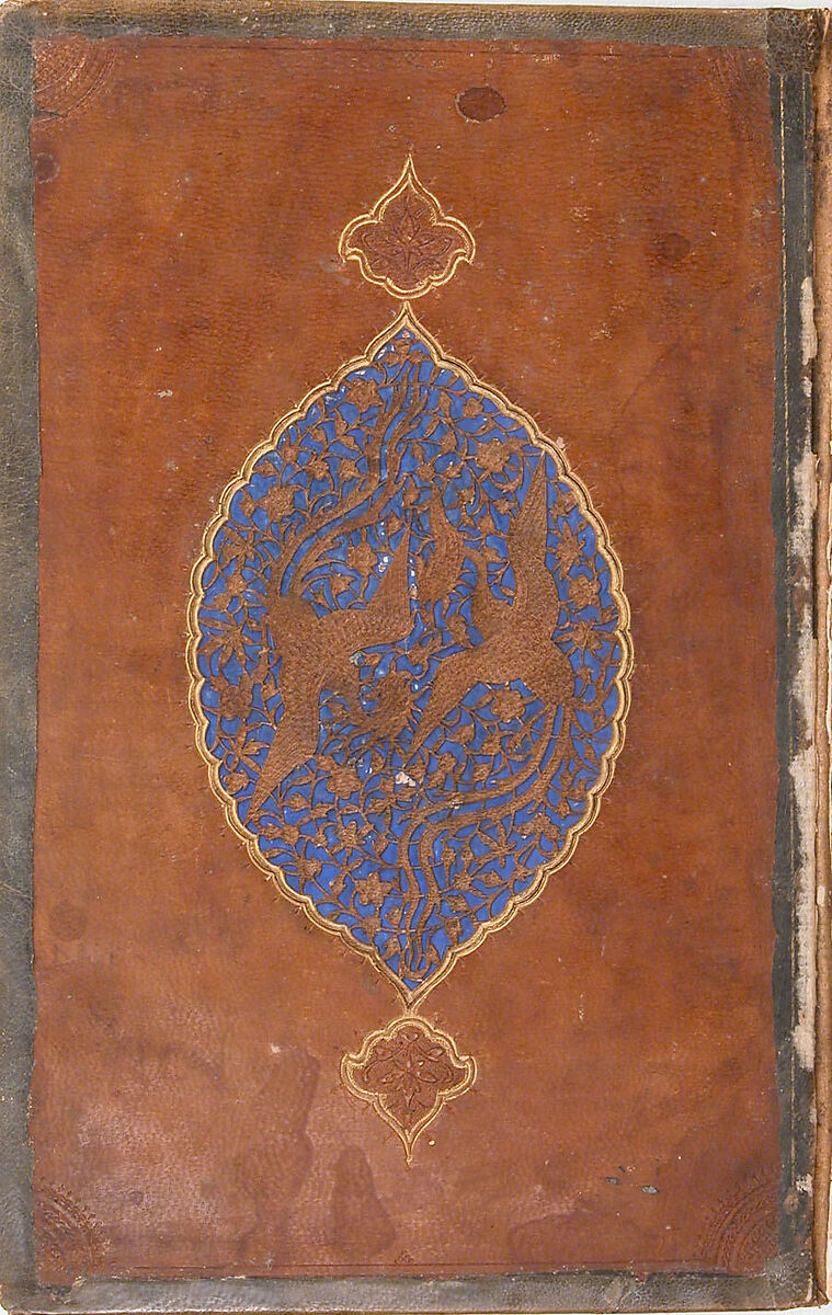 Khamsa (Quintet) of Nizami of Ganja, Nizami (present-day Azerbaijan, Ganja 1141–1209 Ganja), Paper, leather