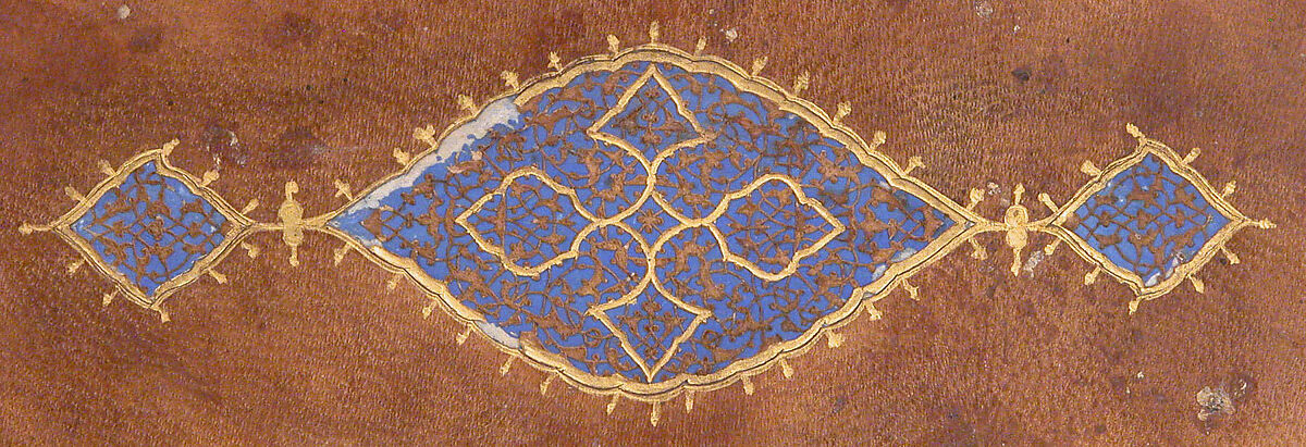 Divan (Collected Works) of Jami, Maulana Nur al-Din `Abd al-Rahman Jami (Iranian, Jam 1414–92 Herat), Ink, opaque watercolor, and gold on paper; leather binding