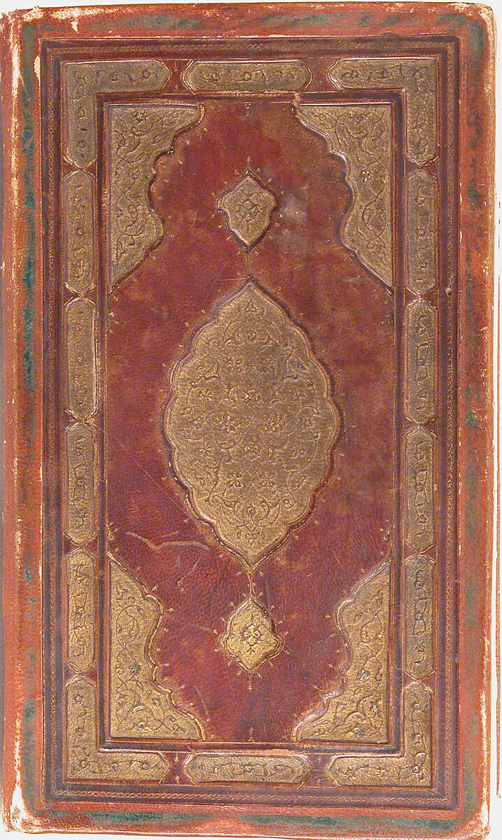 Divan (Collected Works) of Jami, Maulana Nur al-Din `Abd al-Rahman Jami (Iranian, Jam 1414–92 Herat), Ink, opaque watercolor, and gold on paper; leather binding