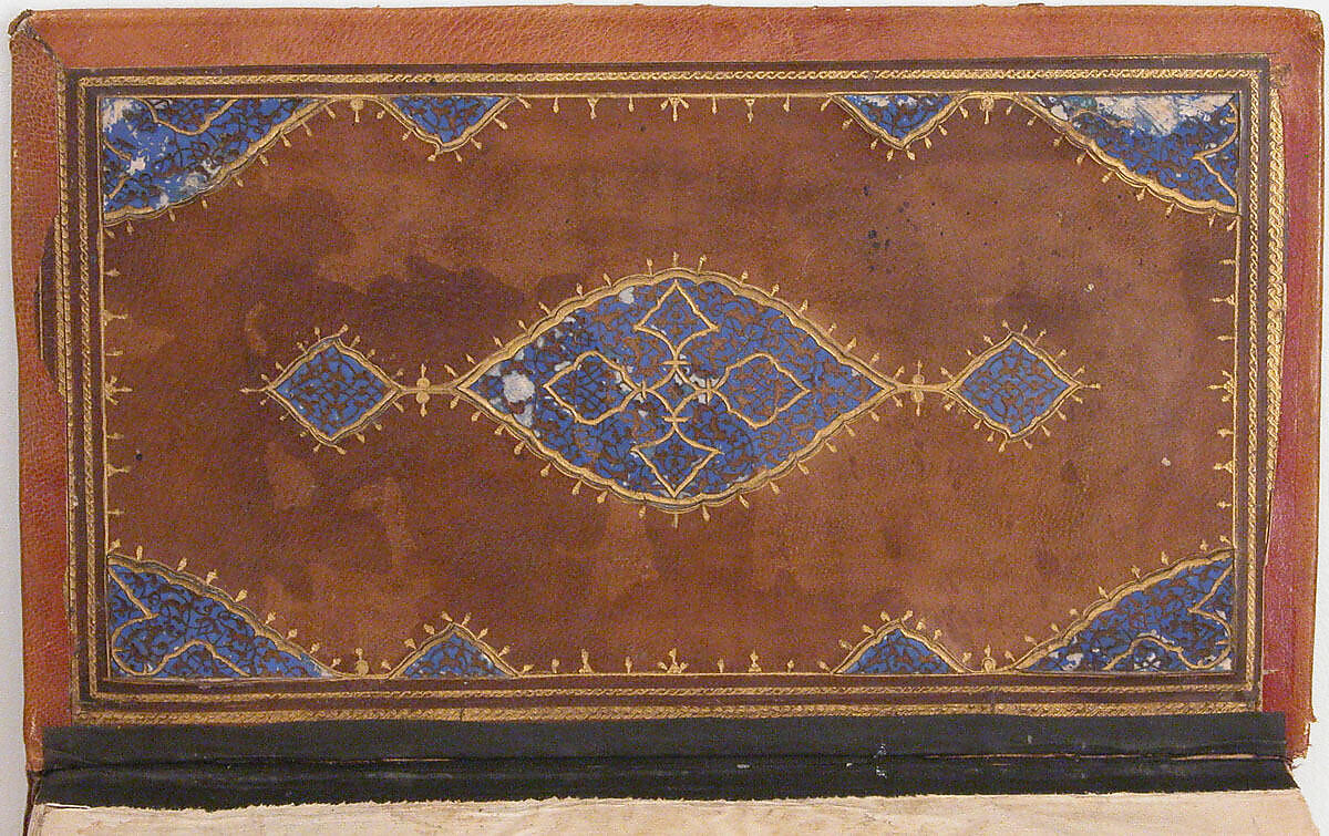 Divan (Collected Works) of Jami, Maulana Nur al-Din `Abd al-Rahman Jami (Iranian, Jam 1414–92 Herat), Ink, opaque watercolor, and gold on paper; leather binding