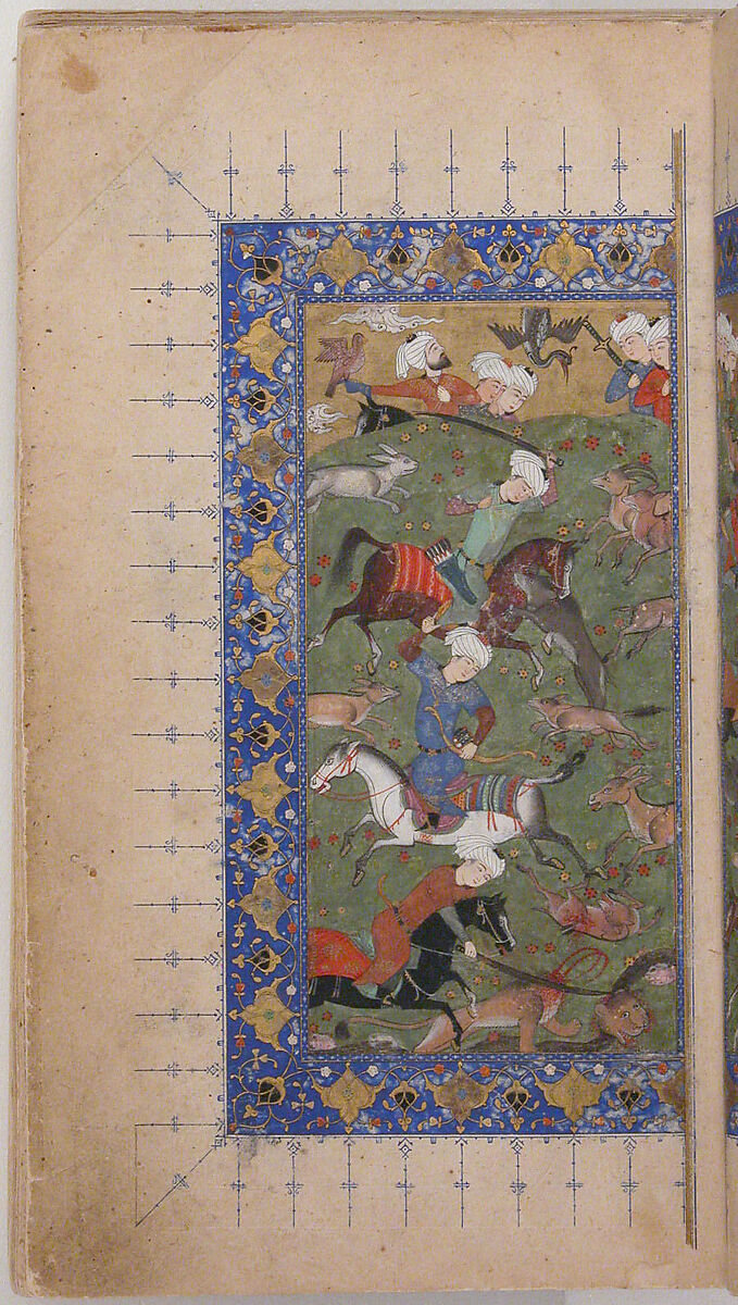 Divan (Collected Works) of Jami, Maulana Nur al-Din `Abd al-Rahman Jami (Iranian, Jam 1414–92 Herat), Ink, opaque watercolor, and gold on paper; leather binding