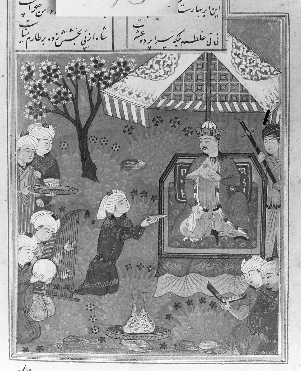 Divan (Collected Works) of Jami, Maulana Nur al-Din `Abd al-Rahman Jami (Iranian, Jam 1414–92 Herat), Ink, opaque watercolor, and gold on paper; leather binding