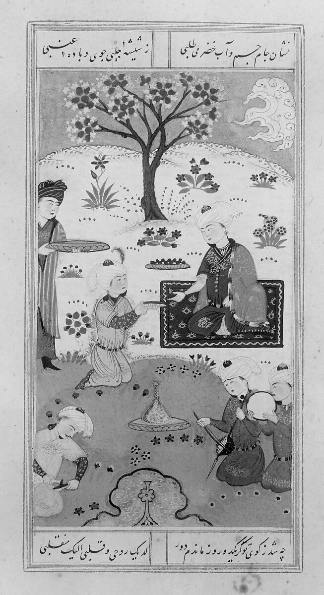 Divan (Collected Works) of Jami, Maulana Nur al-Din `Abd al-Rahman Jami (Iranian, Jam 1414–92 Herat), Ink, opaque watercolor, and gold on paper; leather binding