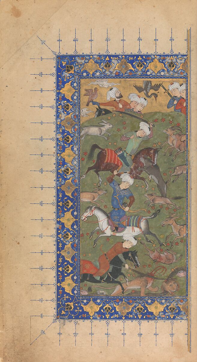 Divan (Collected Works) of Jami, Maulana Nur al-Din `Abd al-Rahman Jami (Iranian, Jam 1414–92 Herat), Ink, opaque watercolor, and gold on paper; leather binding