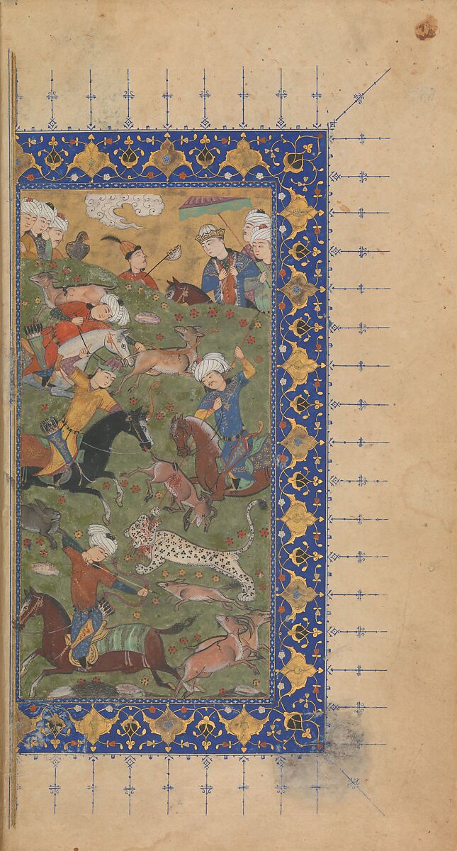 Divan (Collected Works) of Jami, Maulana Nur al-Din `Abd al-Rahman Jami (Iranian, Jam 1414–92 Herat), Ink, opaque watercolor, and gold on paper; leather binding 