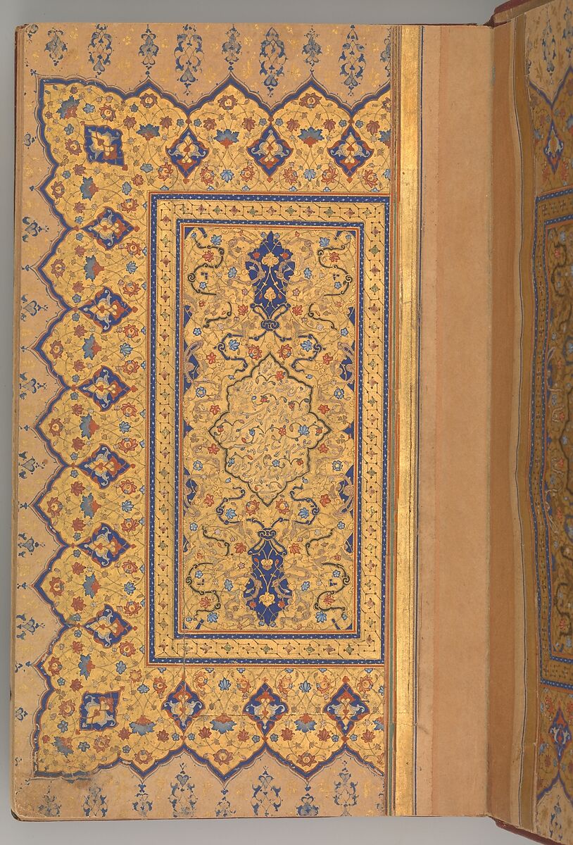 Illuminated Double Page of a Yusuf and Zulaikha of Jami, Maulana Nur al-Din `Abd al-Rahman Jami (Iranian, Jam 1414–92 Herat), Ink, opaque watercolor, and gold on paper