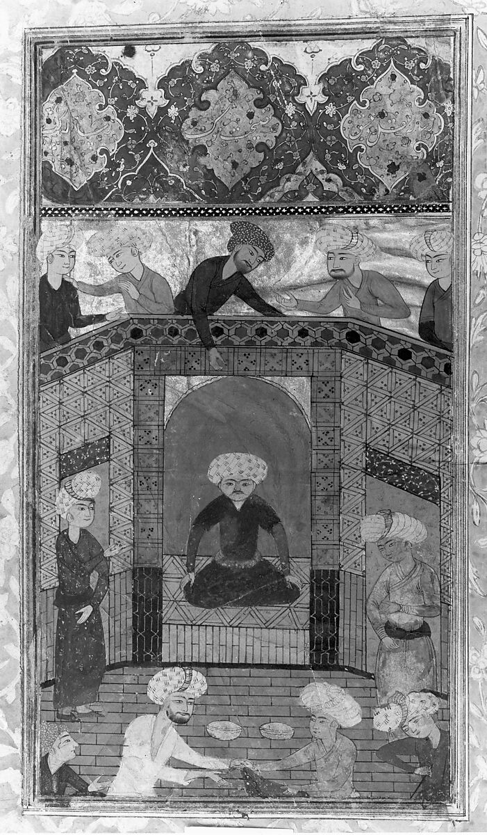 Kulliyat (Complete Works) of Sa'di, Sa'di (Iranian, Shiraz ca. 1213–1291 Shiraz), Ink, watercolor, and gold on paper; binding; dark tan leather with blind-pressed decoration