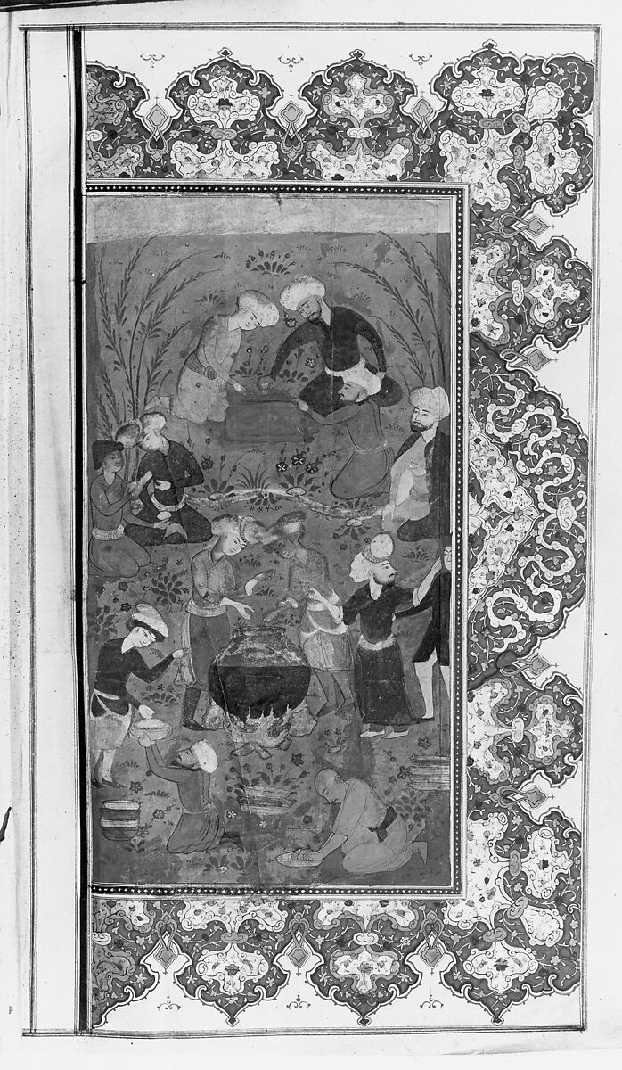 Kulliyat (Complete Works) of Sa'di, Sa'di (Iranian, Shiraz ca. 1213–1291 Shiraz), Ink, watercolor, and gold on paper; binding; dark tan leather with blind-pressed decoration