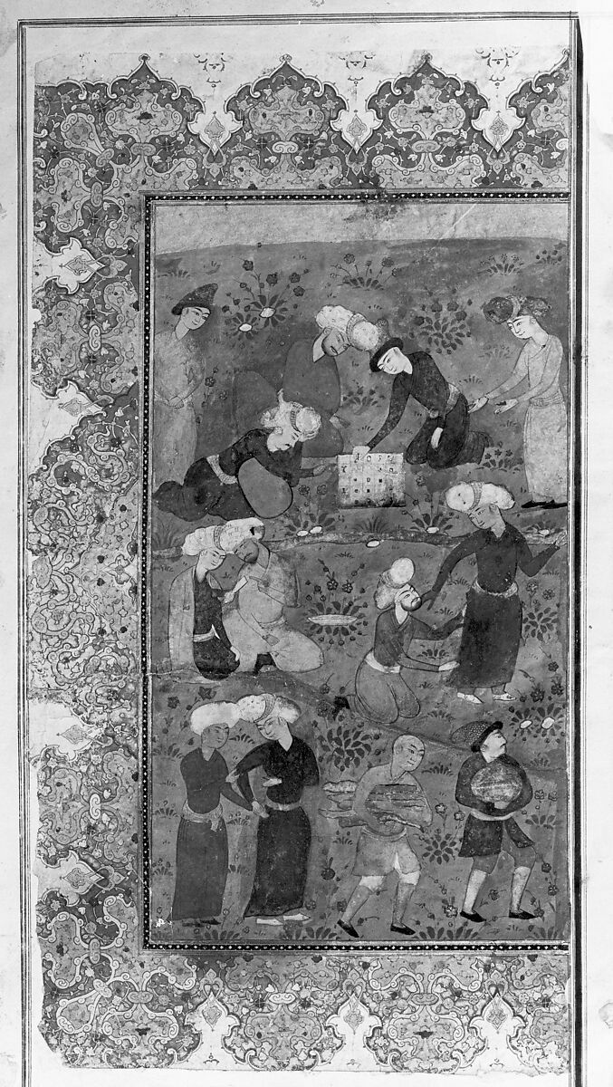 Kulliyat (Complete Works) of Sa'di, Sa'di (Iranian, Shiraz ca. 1213–1291 Shiraz), Ink, watercolor, and gold on paper; binding; dark tan leather with blind-pressed decoration