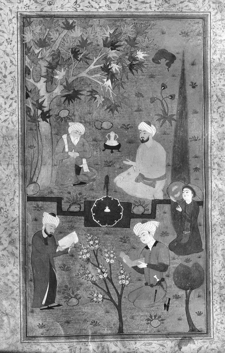 Masnavi of Jalal al-Din Rumi, Ink, opaque watercolor, and gold on paper; leather binding