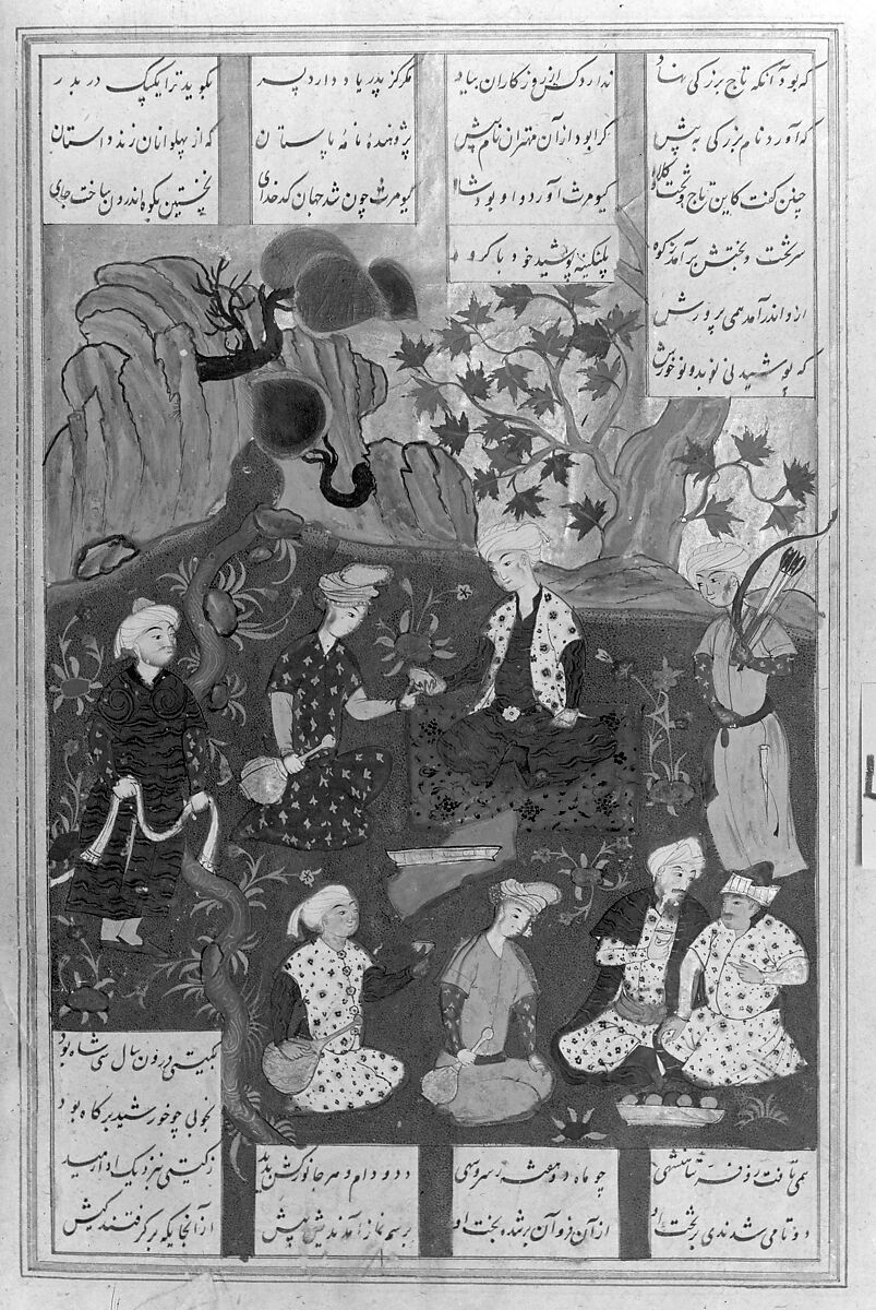 Shahnama (Book of Kings) of Firdausi, Abu'l Qasim Firdausi (Iranian, Paj ca. 940/41–1020 Tus), Leather; tooled and gilded; ink on paper