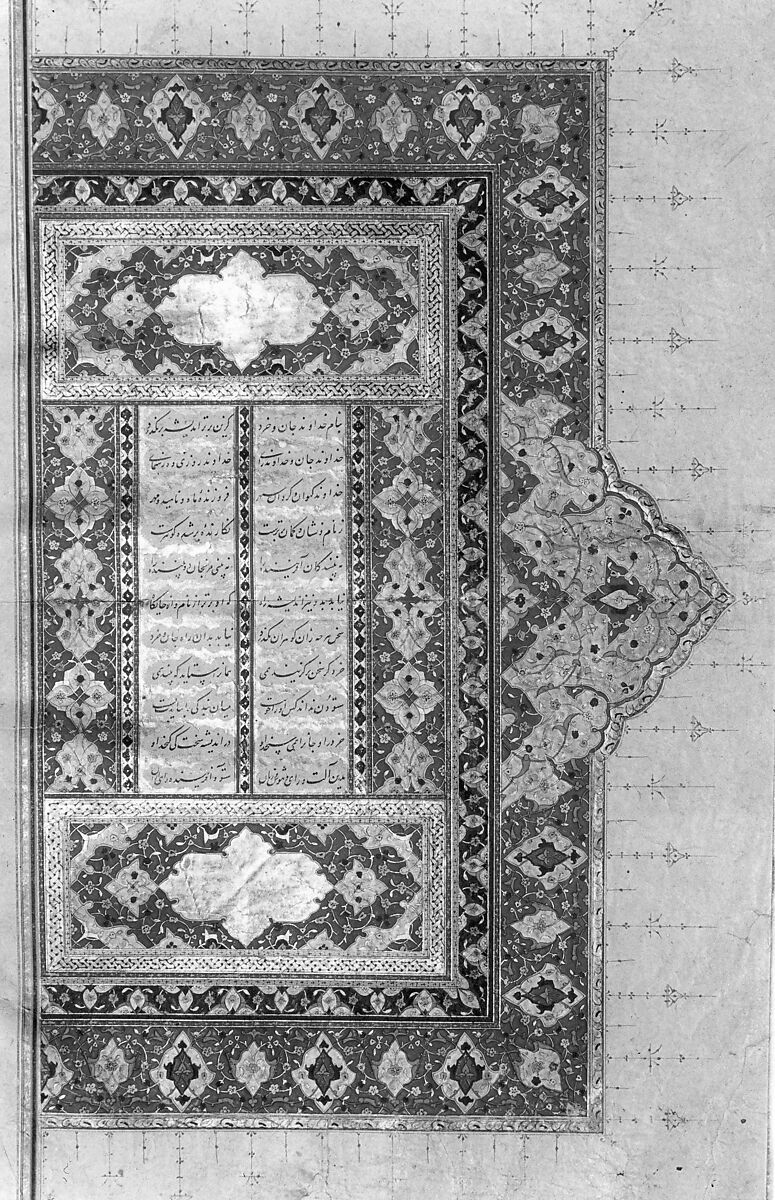 Shahnama (Book of Kings) of Firdausi, Abu'l Qasim Firdausi (Iranian, Paj ca. 940/41–1020 Tus), Ink, opaque watercolor, silver, and gold on paper; lacquer binding