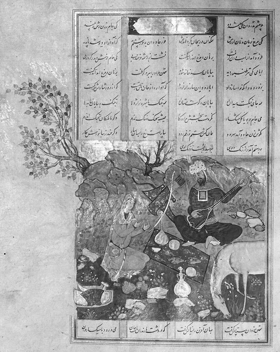 Shahnama (Book of Kings) of Firdausi, Abu'l Qasim Firdausi (Iranian, Paj ca. 940/41–1020 Tus), Ink, opaque watercolor, silver, and gold on paper; lacquer binding