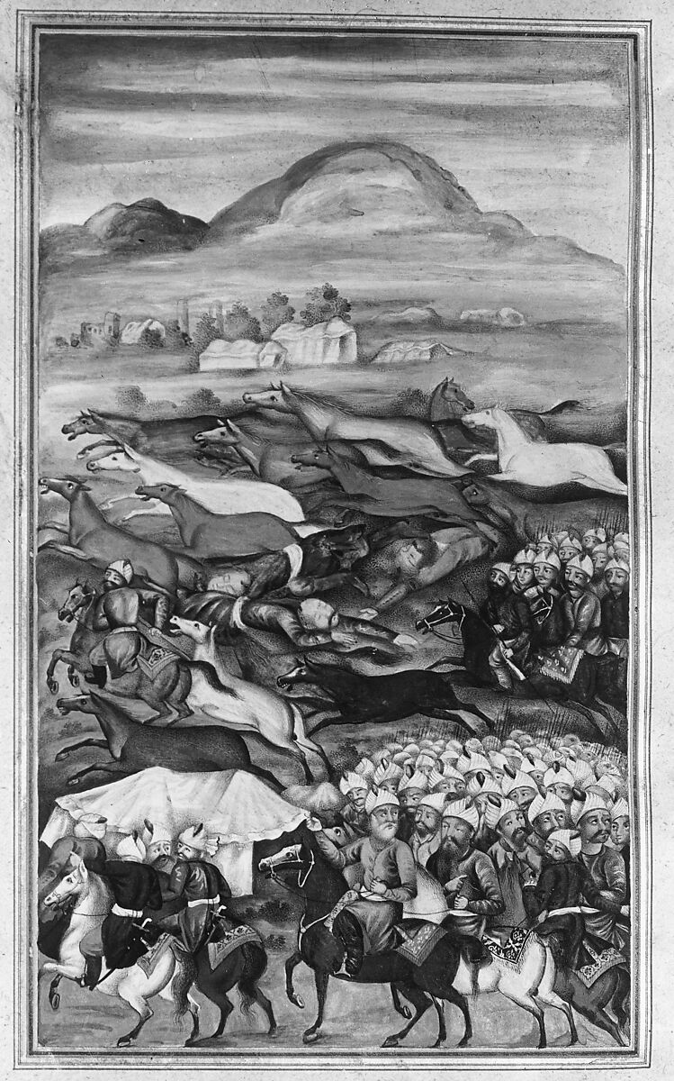 Shahnama (Book of Kings) of Firdausi, Abu'l Qasim Firdausi (Iranian, Paj ca. 940/41–1020 Tus), Ink, opaque watercolor, silver, and gold on paper; lacquer binding