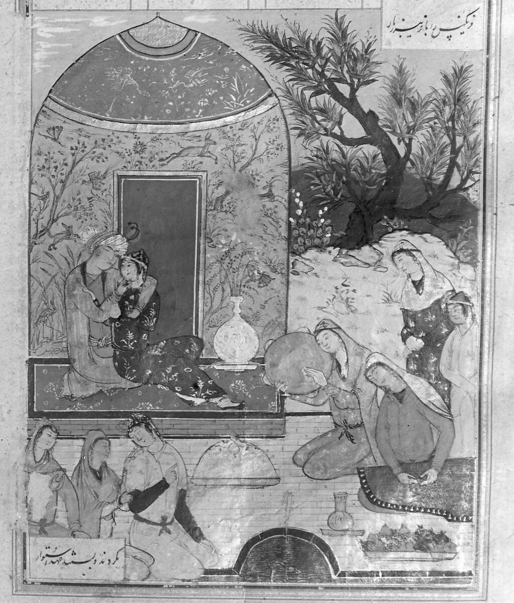 Shahnama (Book of Kings) of Firdausi, Abu'l Qasim Firdausi (Iranian, Paj ca. 940/41–1020 Tus), Ink, opaque watercolor, silver, and gold on paper; lacquer binding