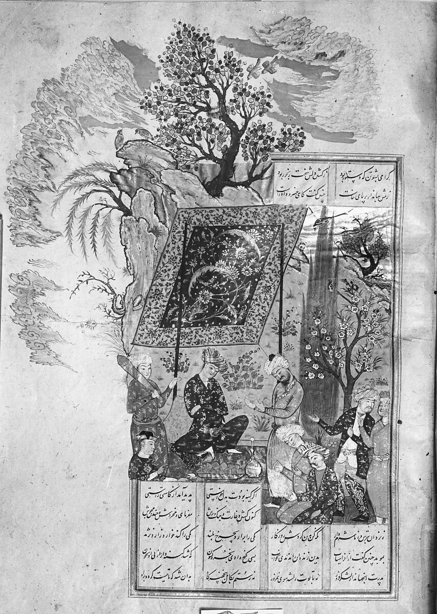 Shahnama (Book of Kings) of Firdausi, Abu'l Qasim Firdausi (Iranian, Paj ca. 940/41–1020 Tus), Ink, opaque watercolor, silver, and gold on paper; lacquer binding