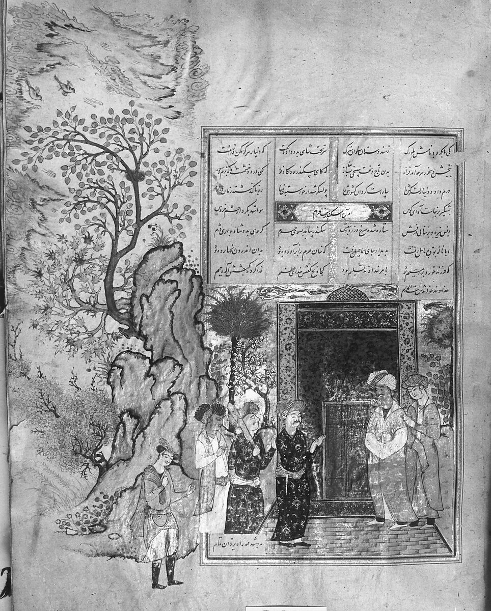 Shahnama (Book of Kings) of Firdausi, Abu'l Qasim Firdausi (Iranian, Paj ca. 940/41–1020 Tus), Ink, opaque watercolor, silver, and gold on paper; lacquer binding