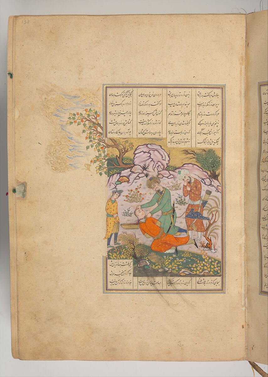 Shahnama (Book of Kings) of Firdausi, Abu'l Qasim Firdausi (Iranian, Paj ca. 940/41–1020 Tus), Ink, opaque watercolor, silver, and gold on paper; lacquer binding