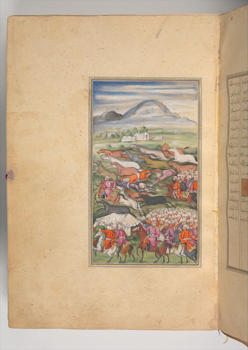 Shahnama (Book of Kings) of Firdausi, Abu'l Qasim Firdausi (Iranian, Paj ca. 940/41–1020 Tus), Ink, opaque watercolor, silver, and gold on paper; lacquer binding