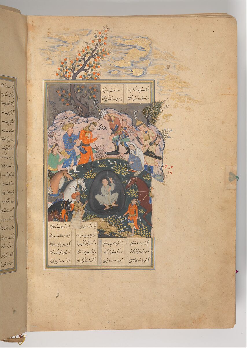 Shahnama (Book of Kings) of Firdausi, Abu'l Qasim Firdausi (Iranian, Paj ca. 940/41–1020 Tus), Ink, opaque watercolor, silver, and gold on paper; lacquer binding