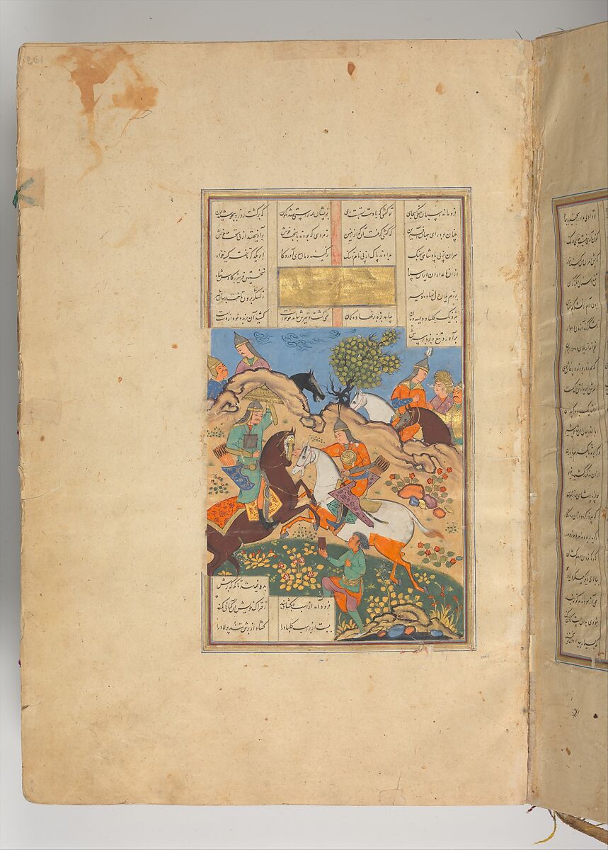 Shahnama (Book of Kings) of Firdausi, Abu'l Qasim Firdausi (Iranian, Paj ca. 940/41–1020 Tus), Ink, opaque watercolor, silver, and gold on paper; lacquer binding
