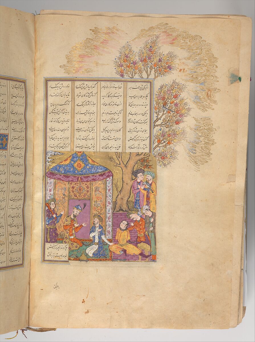 Shahnama (Book of Kings) of Firdausi, Abu'l Qasim Firdausi (Iranian, Paj ca. 940/41–1020 Tus), Ink, opaque watercolor, silver, and gold on paper; lacquer binding