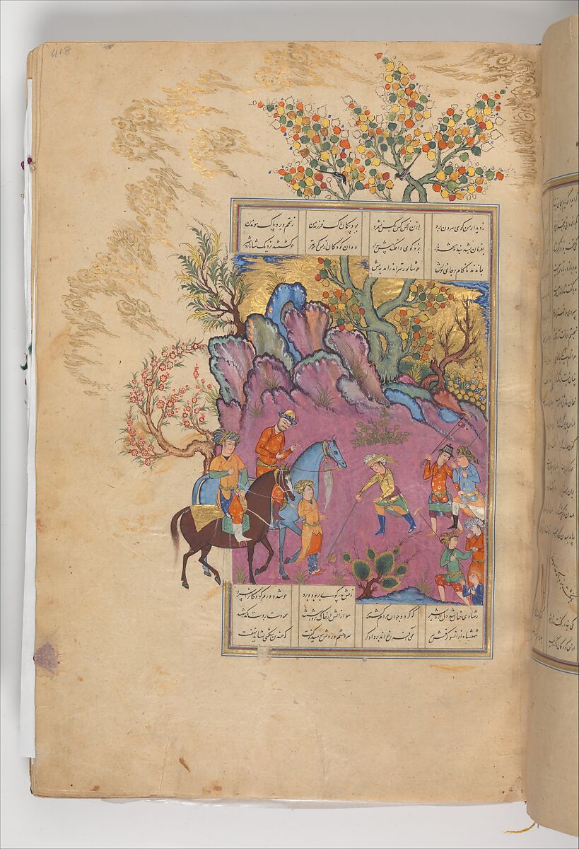 Shahnama (Book of Kings) of Firdausi, Abu'l Qasim Firdausi (Iranian, Paj ca. 940/41–1020 Tus), Ink, opaque watercolor, silver, and gold on paper; lacquer binding