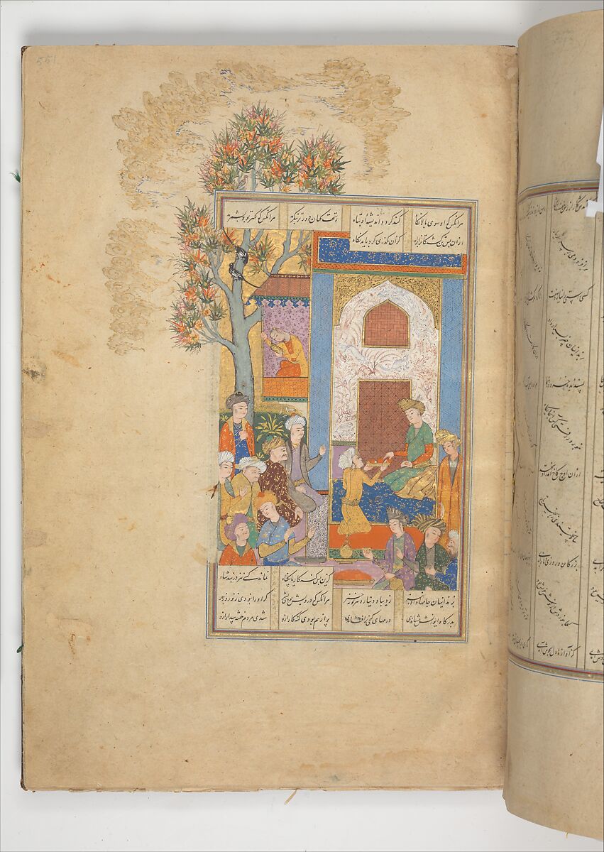 Shahnama (Book of Kings) of Firdausi, Abu'l Qasim Firdausi (Iranian, Paj ca. 940/41–1020 Tus), Ink, opaque watercolor, silver, and gold on paper; lacquer binding