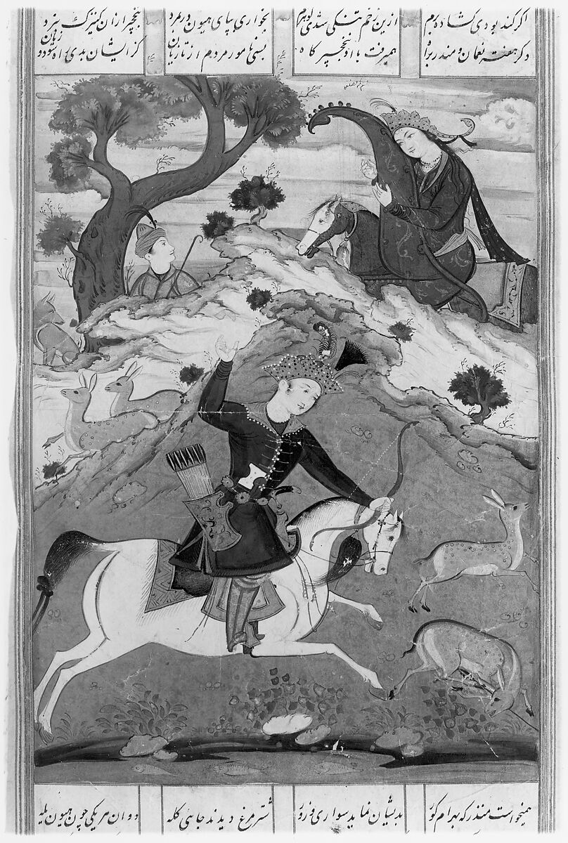 Shahnama (Book of Kings) of Firdausi, Abu'l Qasim Firdausi (Iranian, Paj ca. 940/41–1020 Tus), Opaque watercolor, ink, silver and gold on paper