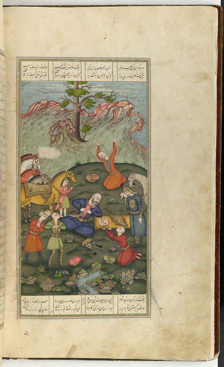 Shahnama (Book of Kings) of Firdausi, Abu'l Qasim Firdausi (Iranian, Paj ca. 940/41–1020 Tus), Opaque watercolor, ink, silver and gold on paper