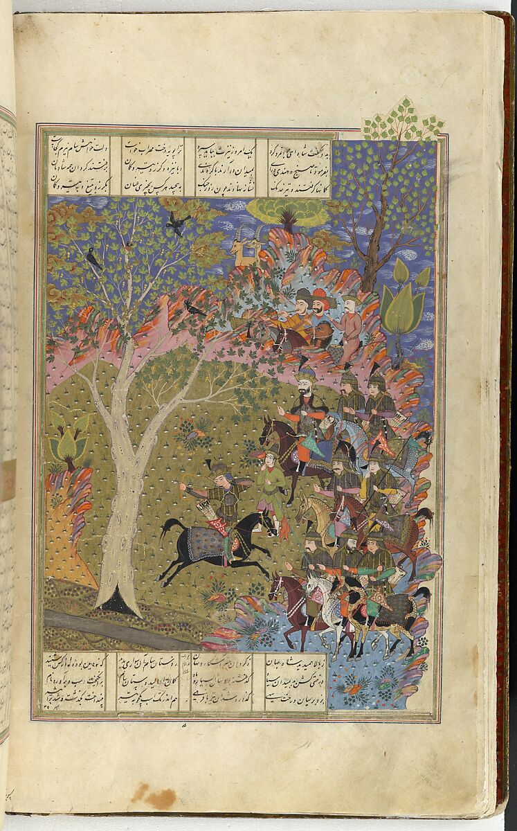 Shahnama (Book of Kings) of Firdausi, Abu'l Qasim Firdausi (Iranian, Paj ca. 940/41–1020 Tus), Opaque watercolor, ink, silver and gold on paper