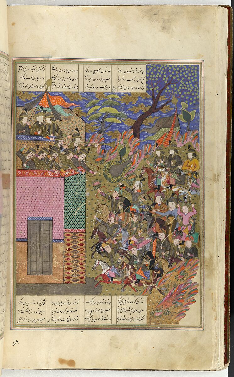 Shahnama (Book of Kings) of Firdausi, Abu'l Qasim Firdausi (Iranian, Paj ca. 940/41–1020 Tus), Opaque watercolor, ink, silver and gold on paper