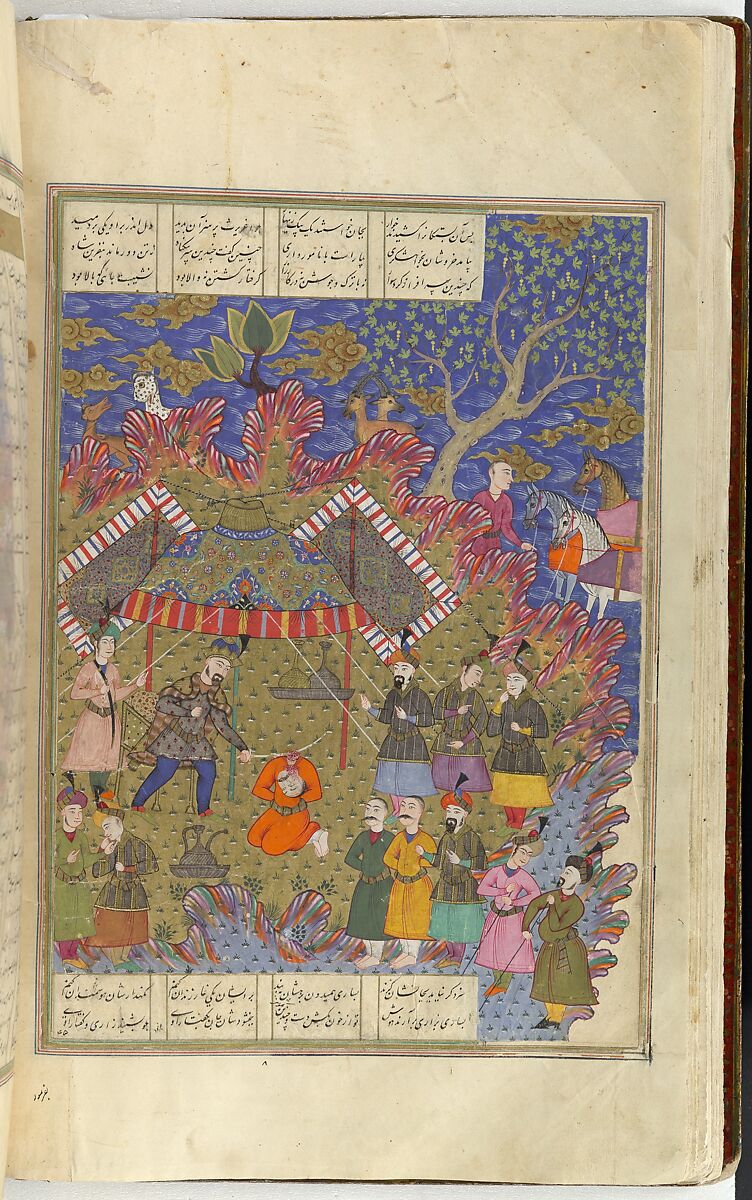 Shahnama (Book of Kings) of Firdausi, Abu'l Qasim Firdausi (Iranian, Paj ca. 940/41–1020 Tus), Opaque watercolor, ink, silver and gold on paper