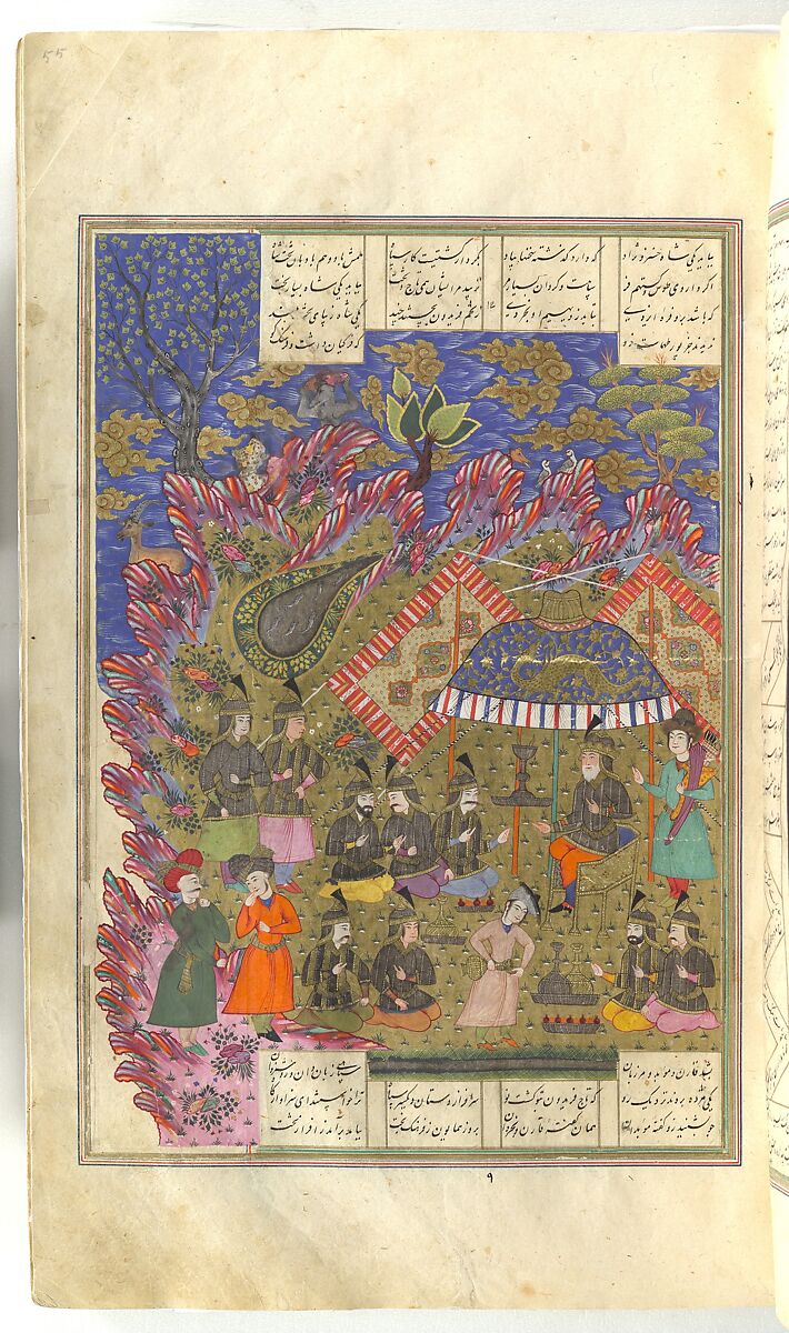 Shahnama (Book of Kings) of Firdausi, Abu'l Qasim Firdausi (Iranian, Paj ca. 940/41–1020 Tus), Opaque watercolor, ink, silver and gold on paper