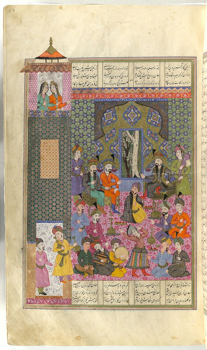 Shahnama (Book of Kings) of Firdausi, Abu'l Qasim Firdausi (Iranian, Paj ca. 940/41–1020 Tus), Opaque watercolor, ink, silver and gold on paper