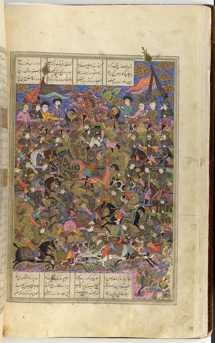 Shahnama (Book of Kings) of Firdausi, Abu'l Qasim Firdausi (Iranian, Paj ca. 940/41–1020 Tus), Opaque watercolor, ink, silver and gold on paper