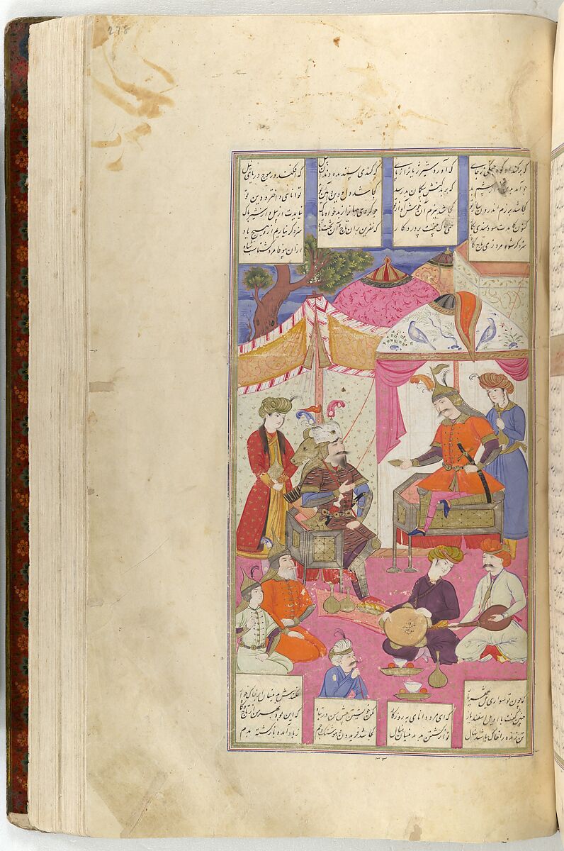 Shahnama (Book of Kings) of Firdausi, Abu'l Qasim Firdausi (Iranian, Paj ca. 940/41–1020 Tus), Opaque watercolor, ink, silver and gold on paper