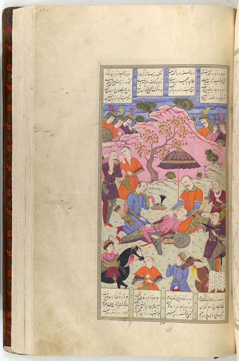 Shahnama (Book of Kings) of Firdausi, Abu'l Qasim Firdausi (Iranian, Paj ca. 940/41–1020 Tus), Opaque watercolor, ink, silver and gold on paper