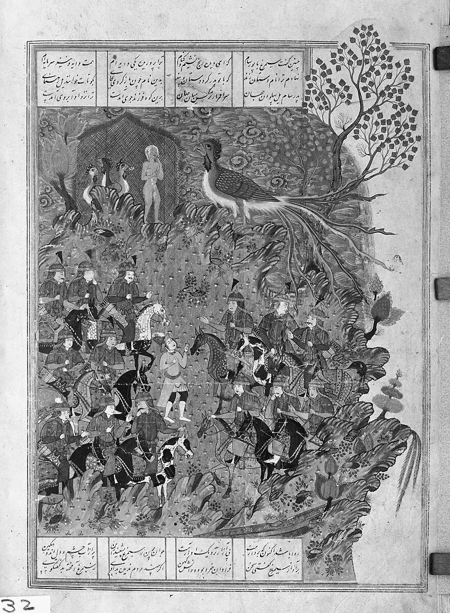 Shahnama (Book of Kings) of Firdausi, Abu'l Qasim Firdausi (Iranian, Paj ca. 940/41–1020 Tus), Opaque watercolor, ink, silver and gold on paper