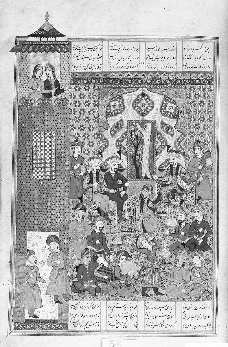 Shahnama (Book of Kings) of Firdausi, Abu'l Qasim Firdausi (Iranian, Paj ca. 940/41–1020 Tus), Opaque watercolor, ink, silver and gold on paper