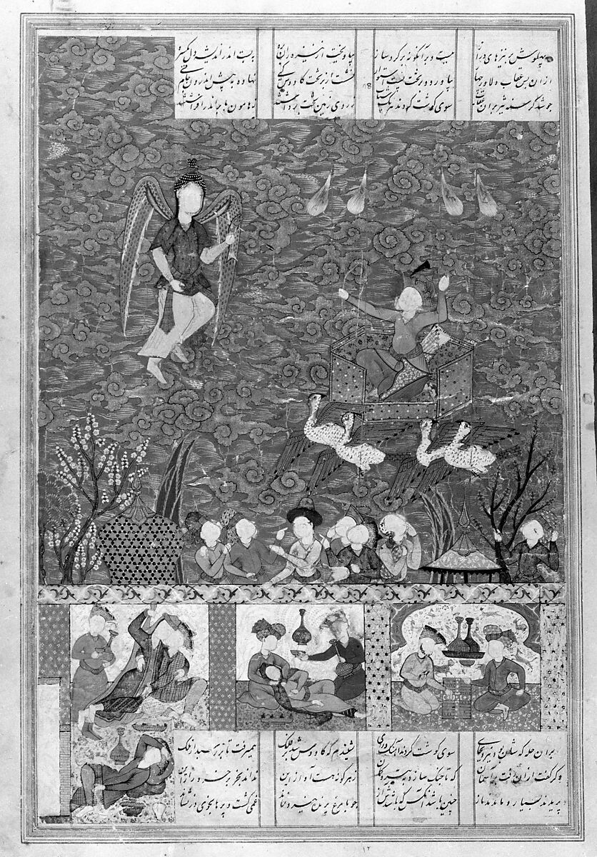 Shahnama (Book of Kings) of Firdausi, Abu'l Qasim Firdausi (Iranian, Paj ca. 940/41–1020 Tus), Opaque watercolor, ink, silver and gold on paper