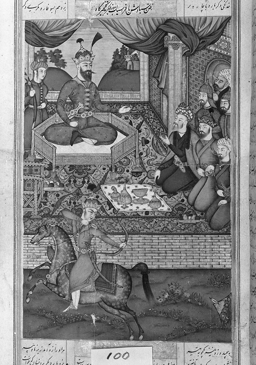 Shahnama (Book of Kings) of Firdausi, Abu'l Qasim Firdausi (Iranian, Paj ca. 940/41–1020 Tus), Opaque watercolor, ink, silver and gold on paper