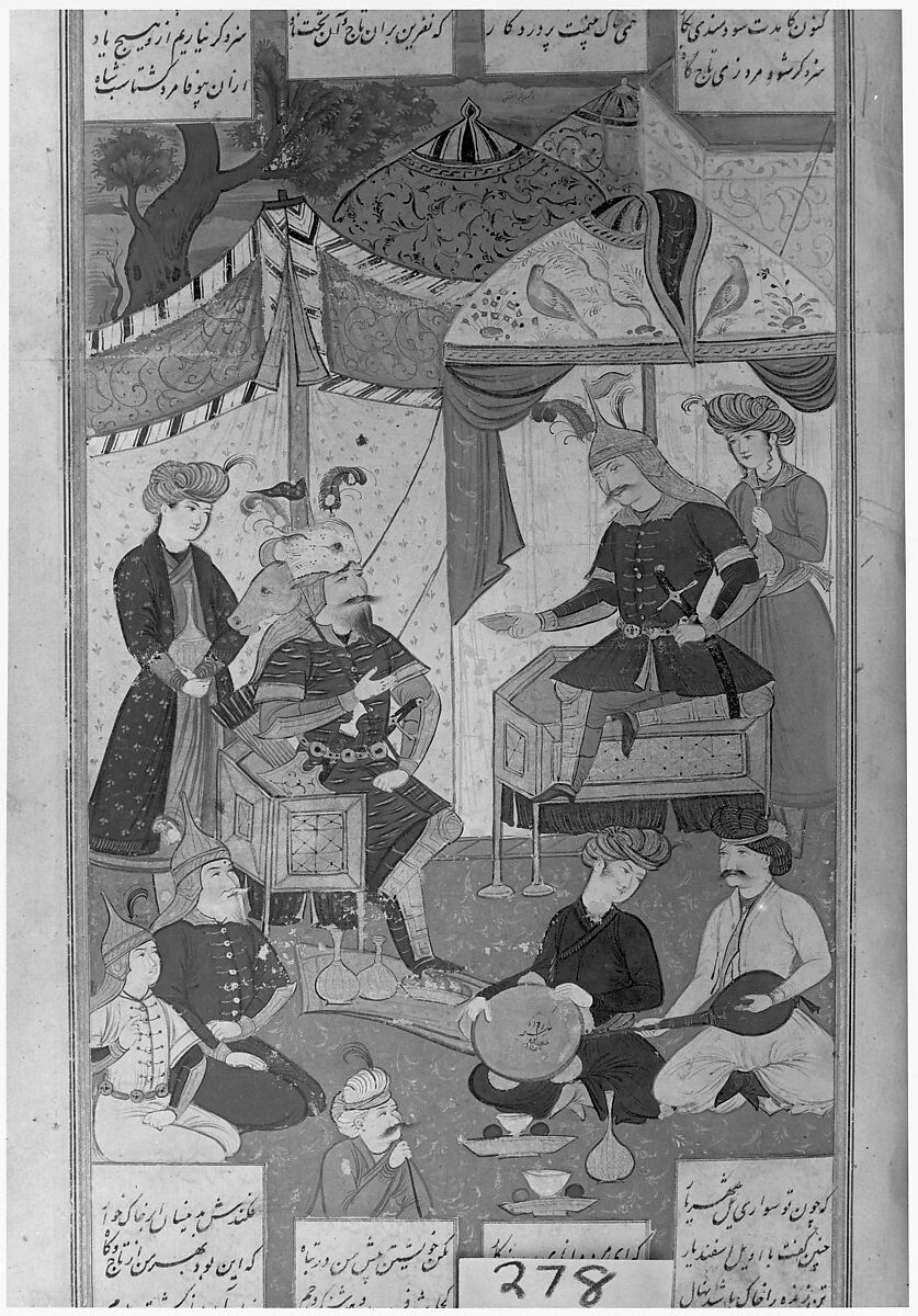 Shahnama (Book of Kings) of Firdausi, Abu'l Qasim Firdausi (Iranian, Paj ca. 940/41–1020 Tus), Opaque watercolor, ink, silver and gold on paper