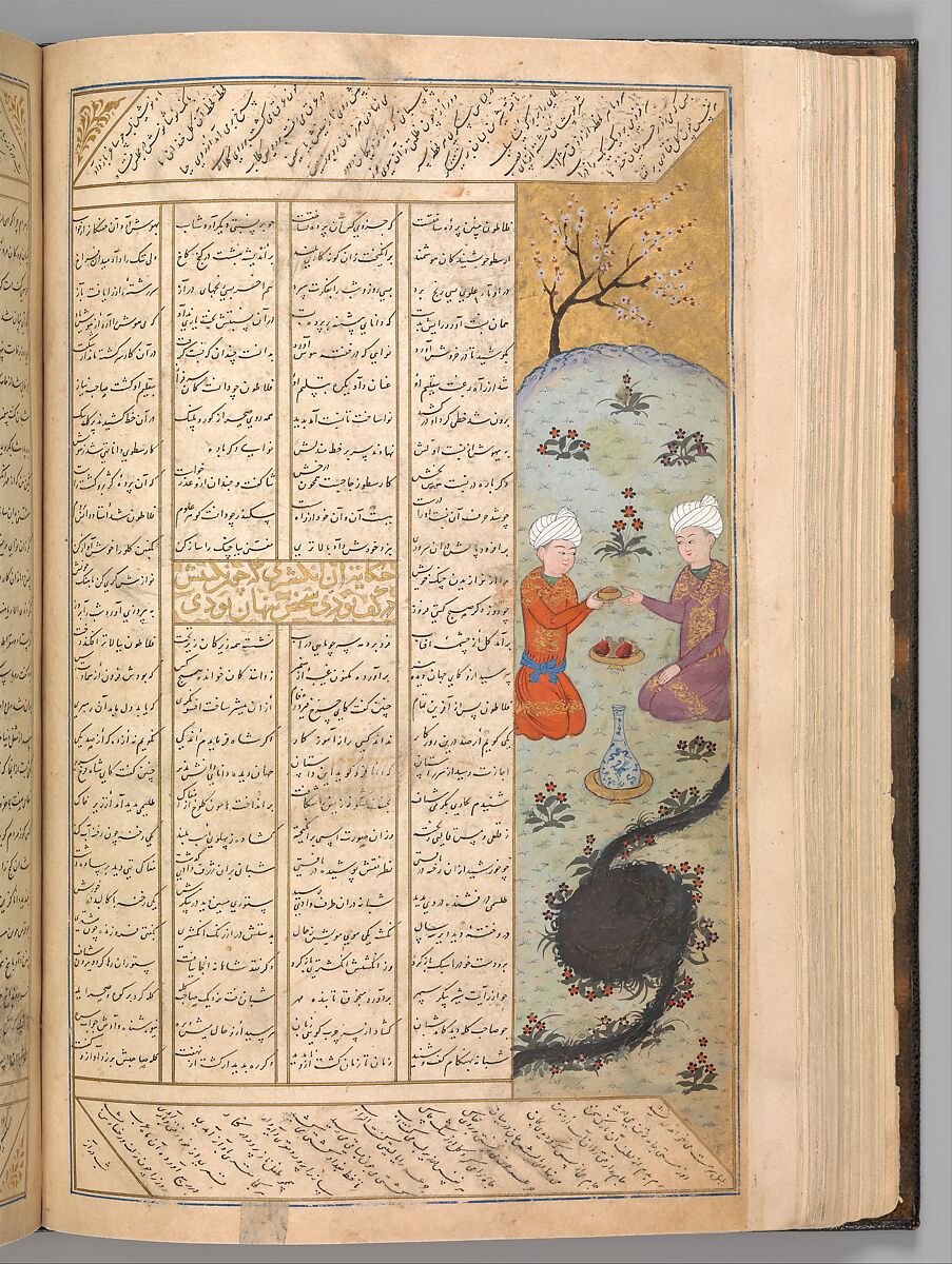 Anthology of Persian Poetry, Main support: Ink, opaque watercolor, silver, and gold on paper
Binding: Leather and gold