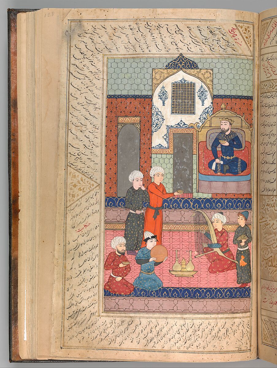 Anthology of Persian Poetry, Main support: Ink, opaque watercolor, silver, and gold on paper
Binding: Leather and gold