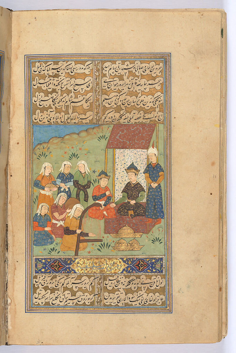 Divan (Collected Works) of Mir 'Ali Shir Nava'i, Sultan 'Ali al-Mashhadi (Iranian, Mashhad 1453–1520 Mashhad), Ink, opaque watercolor, and gold on paper; lacquer binding