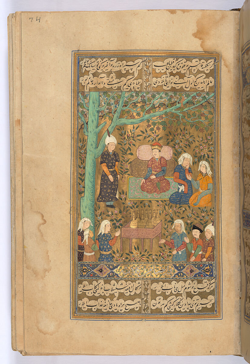 Divan (Collected Works) of Mir 'Ali Shir Nava'i, Sultan 'Ali al-Mashhadi (Iranian, Mashhad 1453–1520 Mashhad), Ink, opaque watercolor, and gold on paper; lacquer binding
