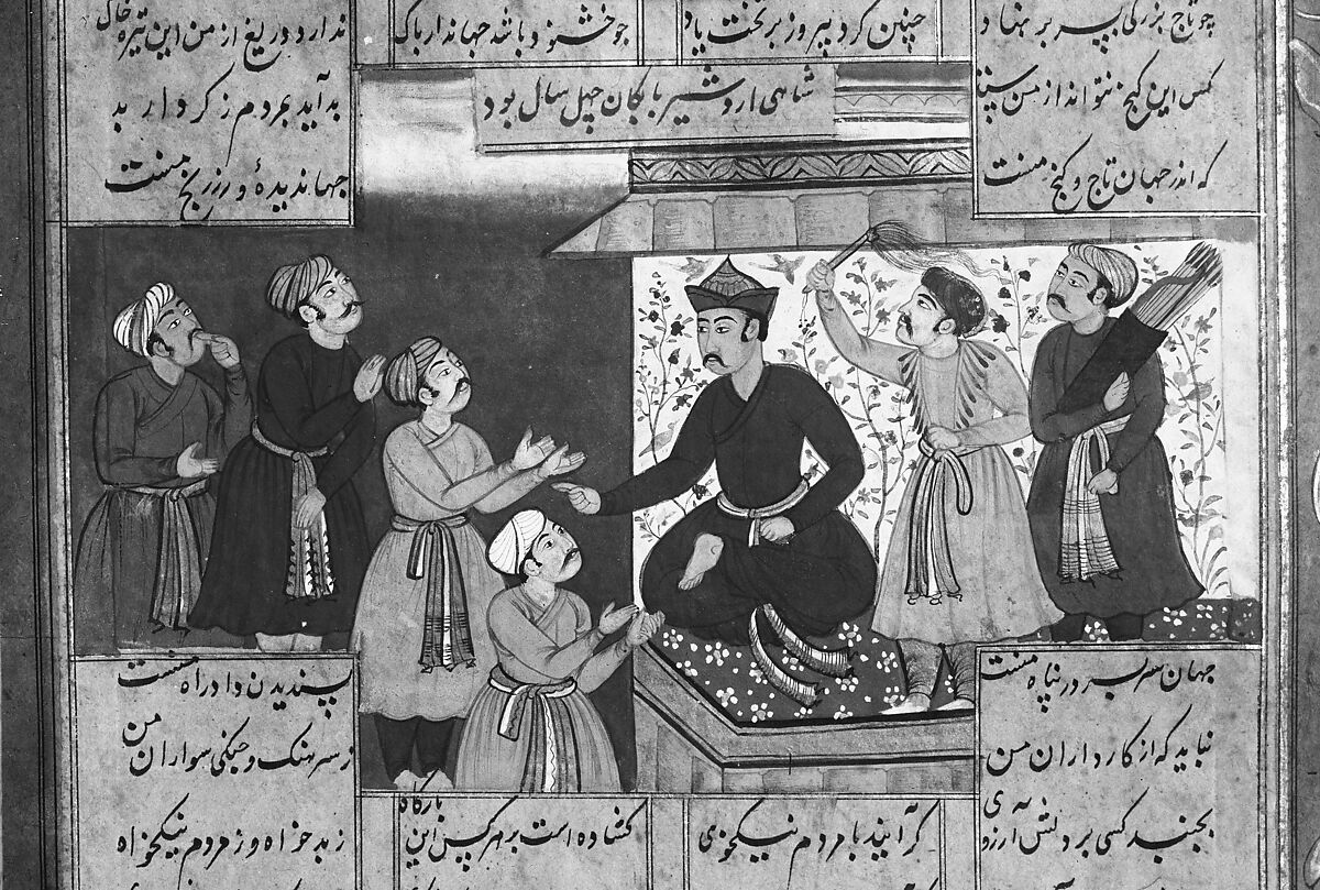 Shahnama (Book of Kings) of Firdausi, Abu'l Qasim Firdausi (Iranian, Paj ca. 940/41–1020 Tus), Ink, opaque watercolor, silver, and gold on paper